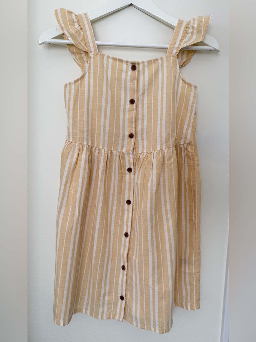 H&M Yellow and White Striped Button-Front Dress